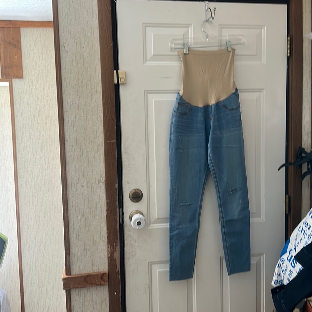 INDIGO BLUE MATERNITY ANKLE JEANS: BLUE: NEW WITH TAGS: SIZE L